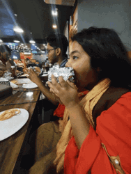Indian Girl Funny Eating Burger GIF