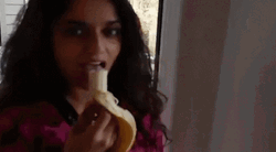 Indian Woman Eating Banana GIF
