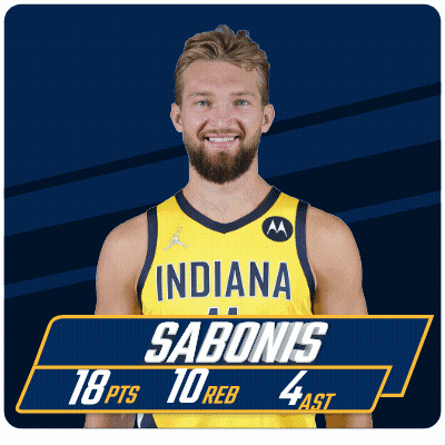 Indiana Basketball Player Sabonis 18 Pts 10 Reb 4 Ast GIF