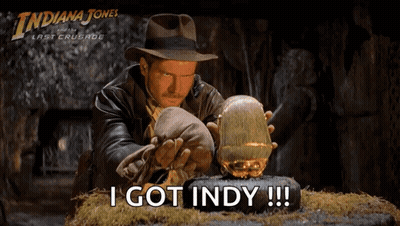 Indiana Jones And The Last Crusade Movie Poster Holding Golden Ball GIF