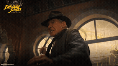 Indiana Jones Movie Poster Man In Hat And Leather Jacket GIF