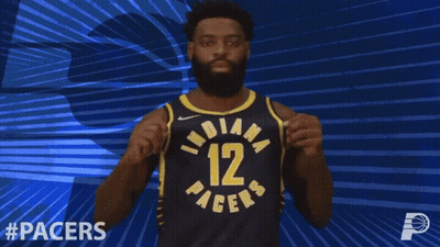 Indiana Pacers Basketball Player Celebrating With Fists In Air GIF