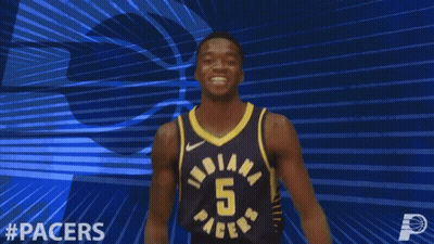 Indiana Pacers Basketball Player Posing Arms In Air GIF