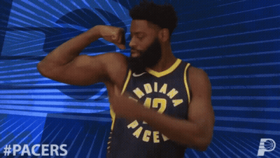 Indiana Pacers Basketball Player Showing Off Muscles GIF