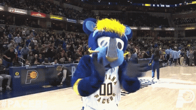 Indiana Pacers Mascot On Basketball Court GIF