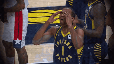 Indiana Pacers Player Covering Eyes GIF