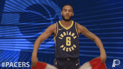 Indiana Pacers Player Holding Canadian Flag GIF