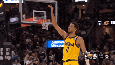 Indiana Pacers Player Holding Go Pacers Sign GIF