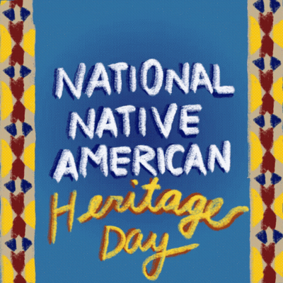Indigenous People's Day Poster With Patterned Background GIF