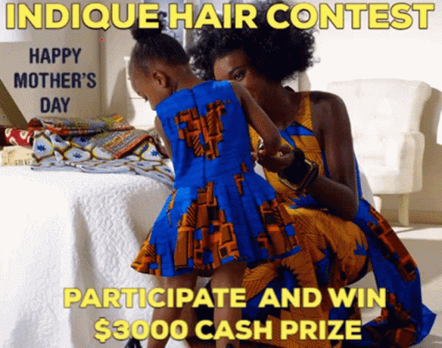 Indique Hair Contest Poster Win $3000 GIF