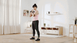 Indoor Woman Band Squats GIF