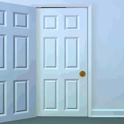 Infinite White Doors Opening GIF