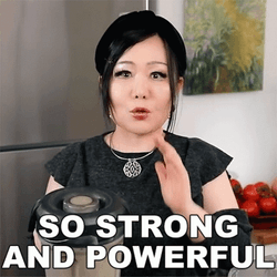 Influencer Promoting So String And Powerful Product GIF
