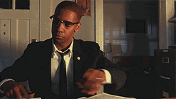Infuriated Denzel Washington Slamming Table GIF