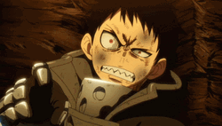 Infuriated Shinra Kusakabe Penetrating Gaze GIF
