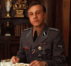 Inglourious Basterds Hans Landa Chewing GIF