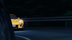 Initial D Drifting Yellow Car
