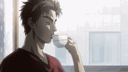 Initial D Keisuke Takahashi Drinking Coffee