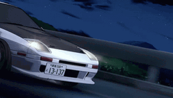 Initial D White Red Car Race