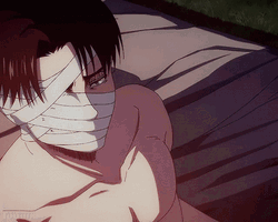 Injured Battle Captain Levi Ackerman GIF