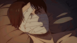 Injured Levi Ackerman Pointing GIF