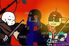 Ink Sans Underverse Versions Playing Instruments GIF