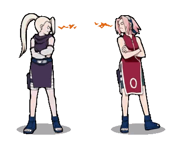 Ino And Sakura Standing Together Sticker