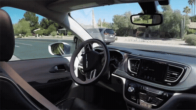 Inside Car With Steering Wheel Saying Passenger GIF