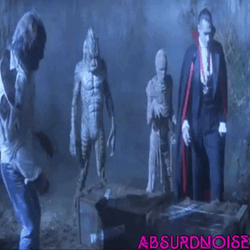 Inside House Monster Party Eating GIF