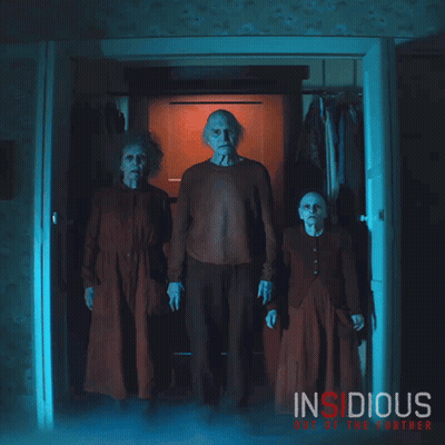 Insidious Out Of The Further Poster With Three Ghosts GIF