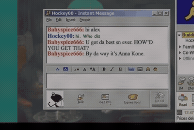 Instant Message Between Babyspice666 And Hockey00 GIF