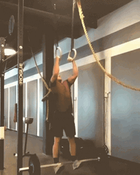 Intense Pull Ups With Barbell GIF