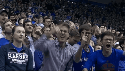 Intense Rock Chalk Cheering GIF