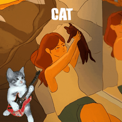 International Cat Day Woman Lifting Pet GIF