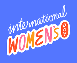 International Women's Day In Blue Background GIF