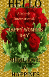 International Women's Day Red Rose GIF