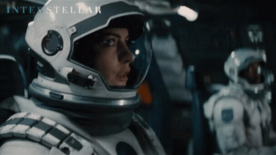 Interstellar Movie Poster Woman In Astronaut Helmet GIF