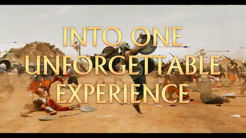 Into One Unforgettable Experience in Gold Letters
