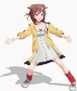 Inugami Korone Copying Titan Speakerman Dance Moves GIF