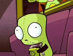 Invader Zim Drinking Slurpee GIF