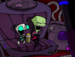 Invader Zim Laughing With GIR GIF