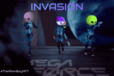 Invasion Mega Forces Poster Three Aliens GIF
