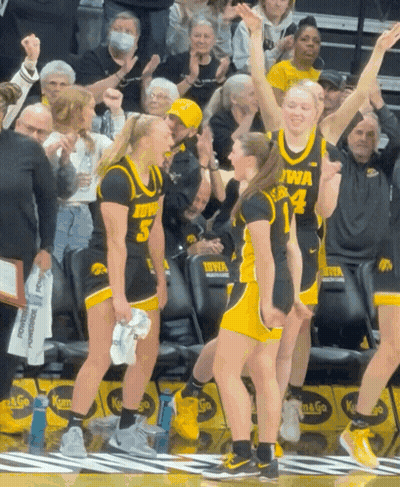 Iowa Basketball Players Celebrating GIF