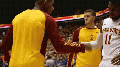 Iowa State Players Shaking Hands With Opponent GIF