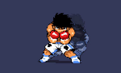 Ippo Makunouchi Moving Pixelated Art GIF