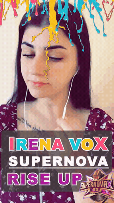 Irena Vox Supernova Rise Up Poster Woman With Headphones GIF