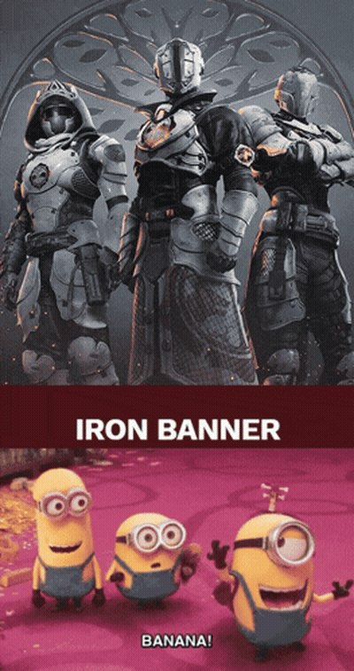 Iron Banner Banana Poster With Three Minions GIF