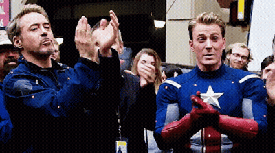 Iron Man And Captain America Clapping GIF