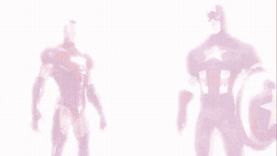 Iron Man And Captain America Stand Next To Each Other GIF