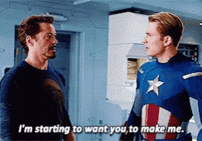 Iron Man And Captain America Talking GIF